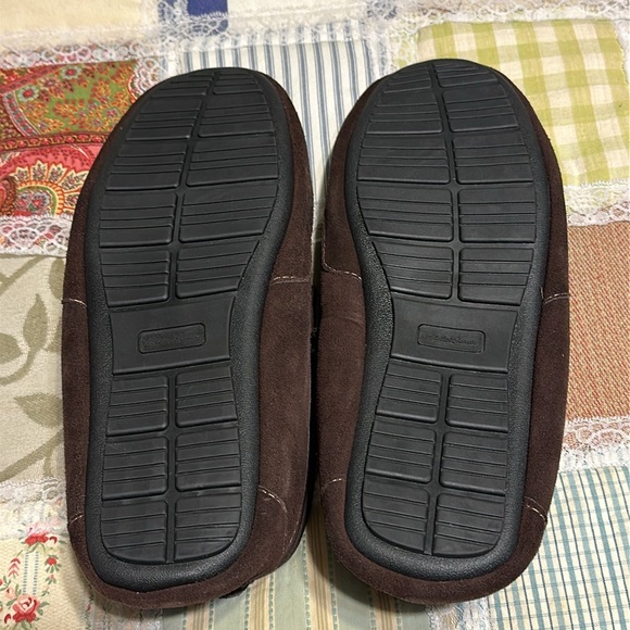 Men's Eddie Bauer Brown JUSTIN Suede Lined Slippers US XXL SIZE 13 with box - Picture 3 of 10